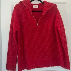 BN without tags Red XIRENA baby alpaca quarter zip sweater